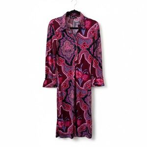 Vintage Betsey Johnson Pink Paisley Knit Dress Stretchy Medium Mod Rare!